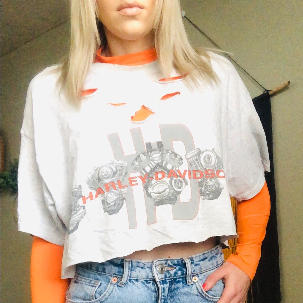 ❌sold❌Harley Davidson cropped tee - Picture 1 of 6